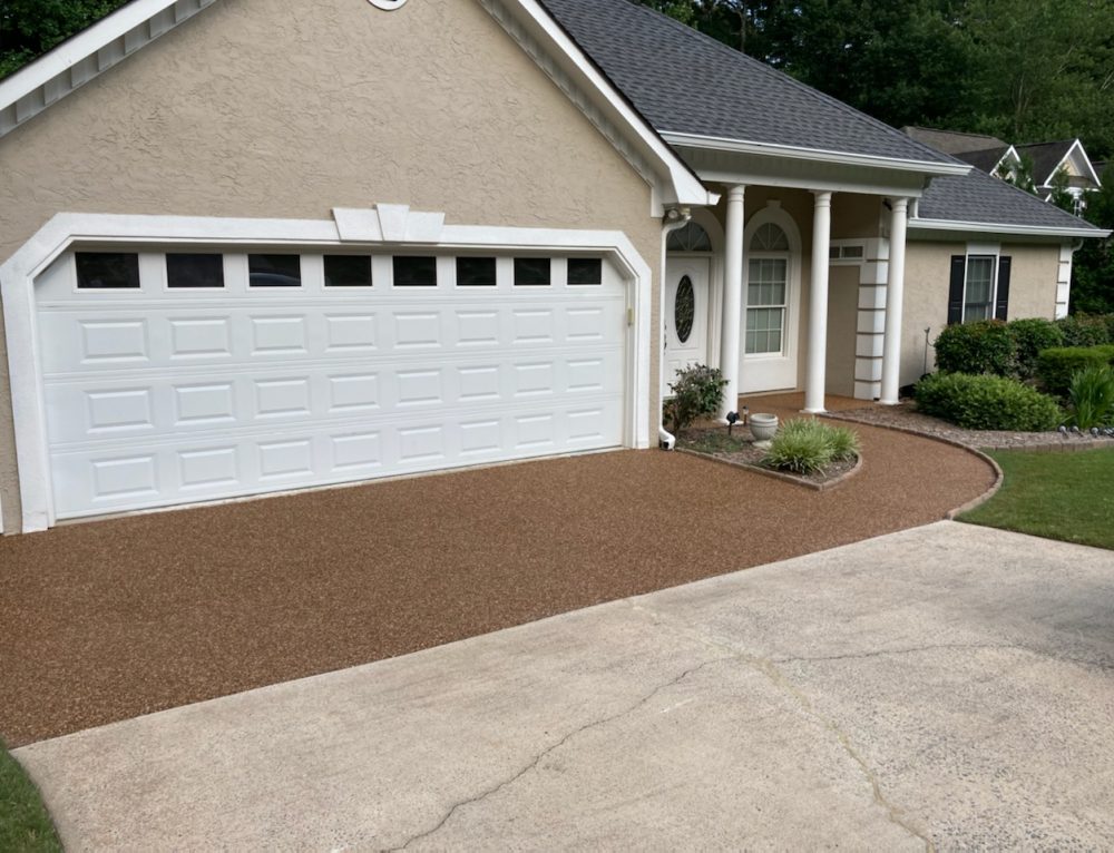 Pebble Epoxy Concrete Overlay Sidewalk in Canton, GA Pebble Stone, LLC